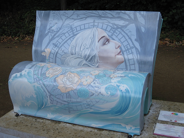 The "Mrs Dalloway" book bench.