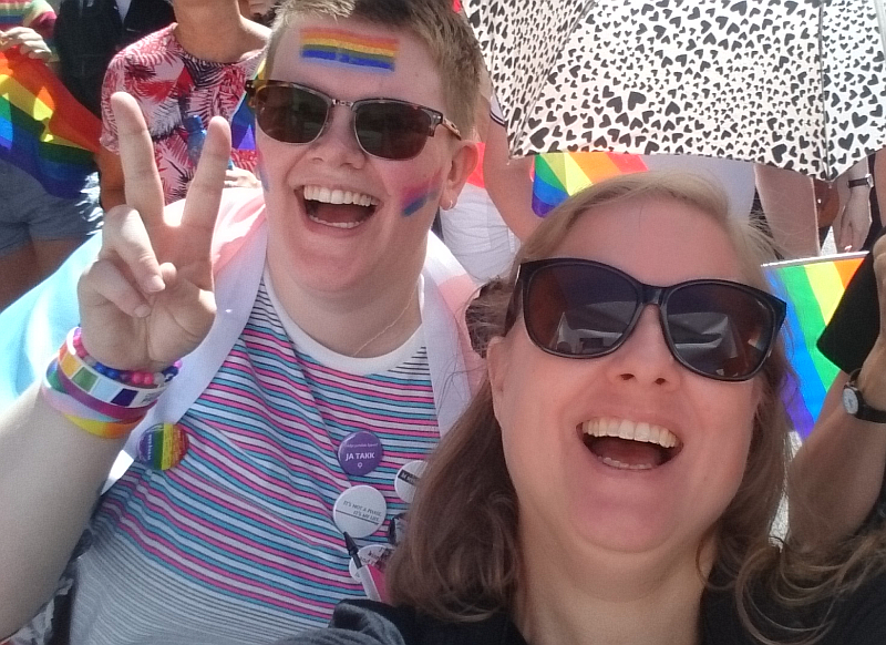 My frienfd and I in the parade. Photo: Mittens and Sunglasses © 2018