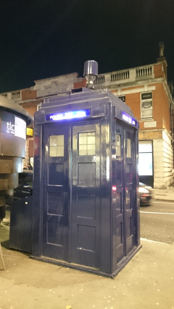 The famous TARDIS from Doctor Who