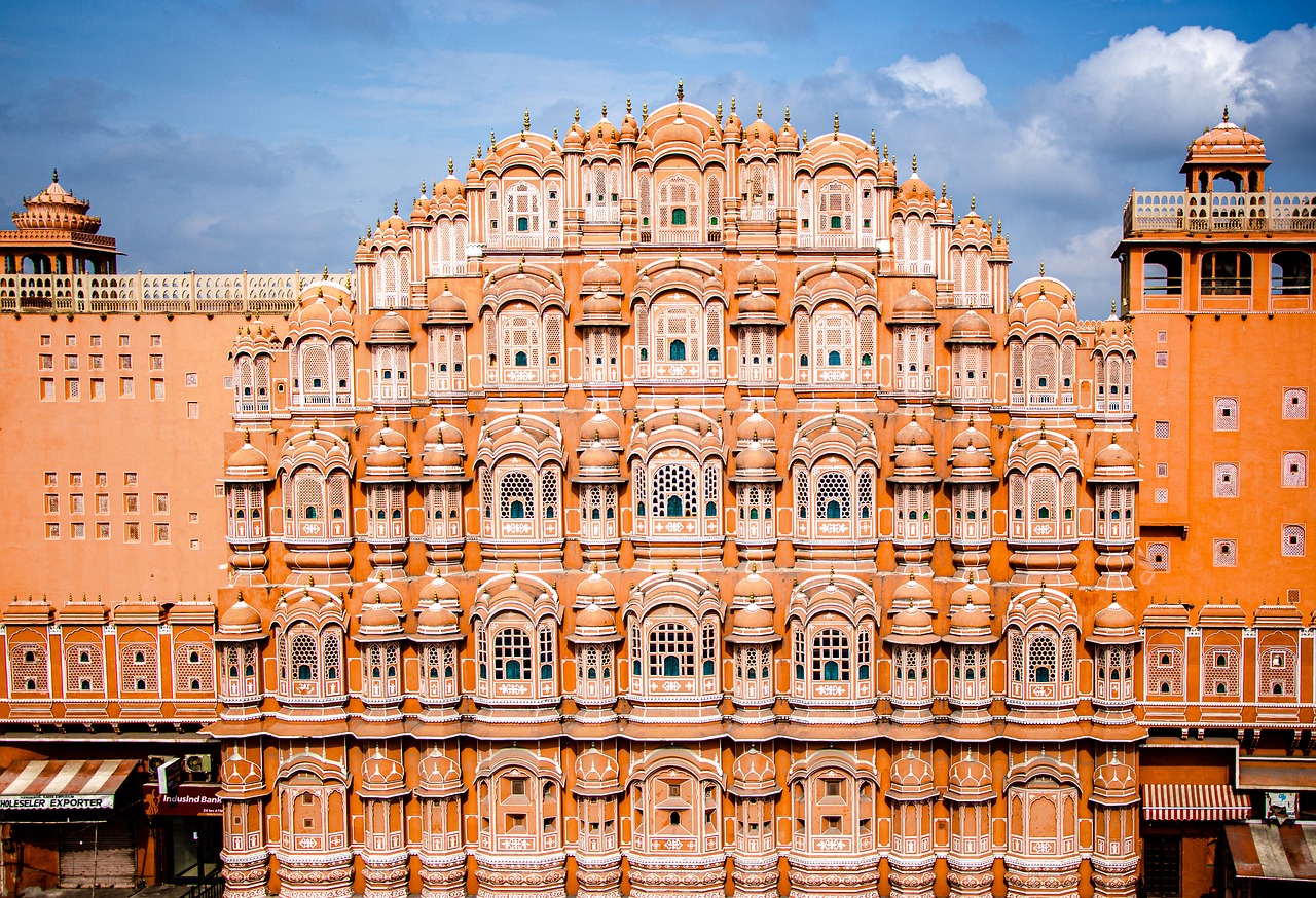 And orange building with beautiful ornaments.